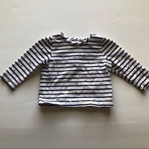 4/$10 Little Me Striped Long Sleeve w/ Gold Heart